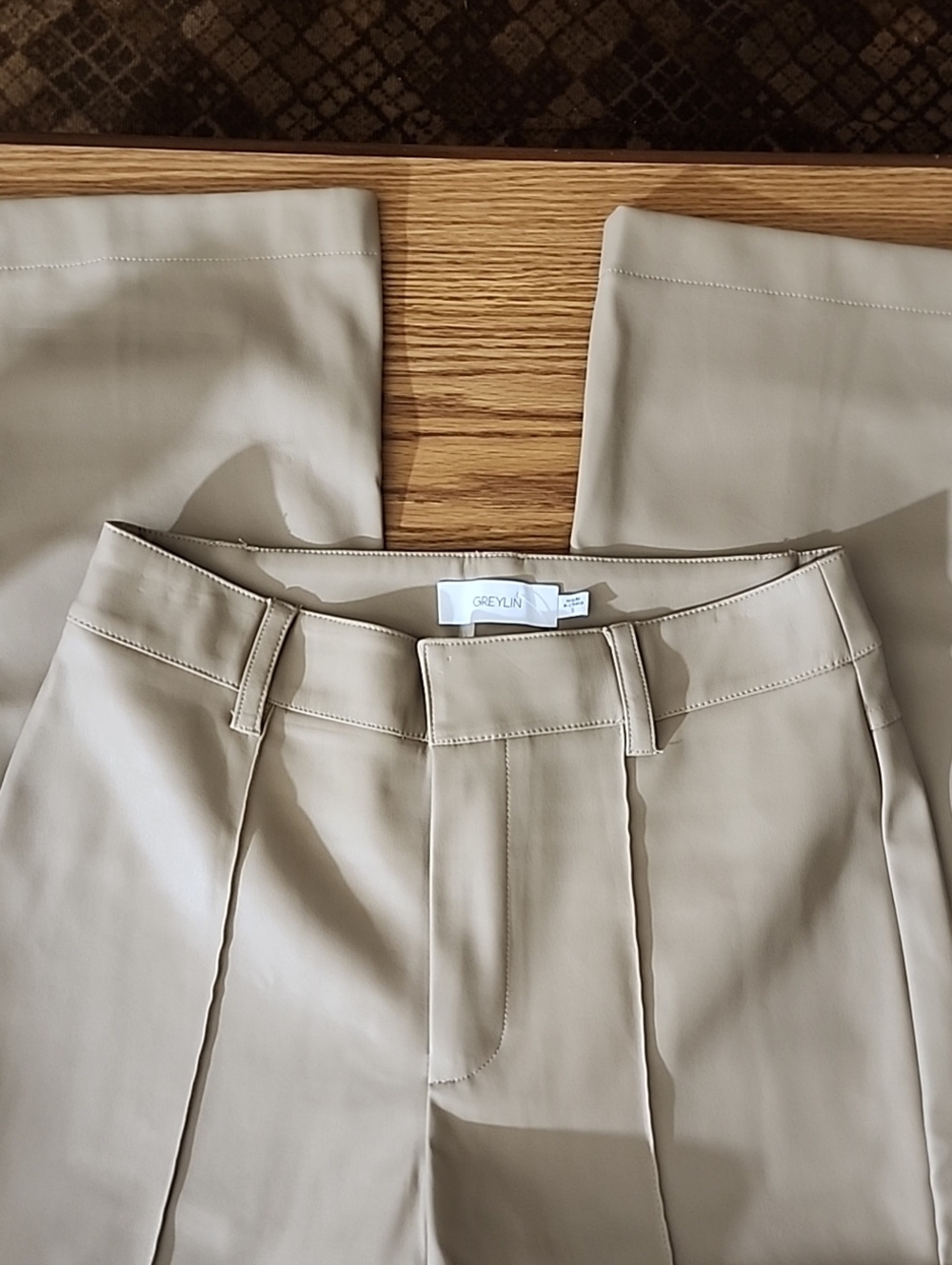 Greylin Light Beige Pleated Dress Pants